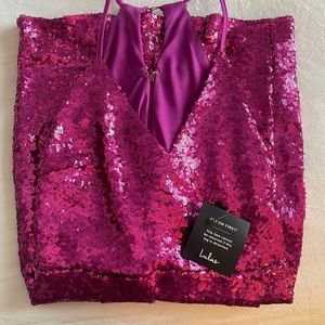 Lulus Hilaria Fushia Sequin Bodycon Mini Dress